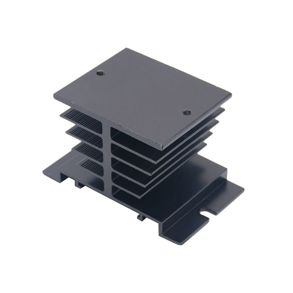 Черное однофазное твердотельное реле SSR алюминиевый радиатор отвода тепла