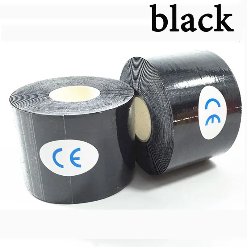 black 11 цветов повязка для мышц 5 см* 5 м спортивные Фитнес лента обвязочная Футбол баскетбол колено эластичный бинт - Цвет: black