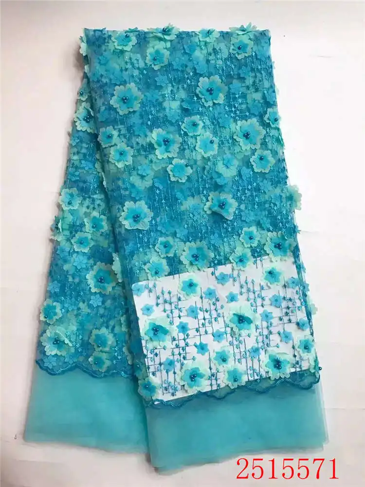 Multi-color African lace fabric 3d flower embroidered tulle mesh for wedding dress 5yards/lot | Дом и сад