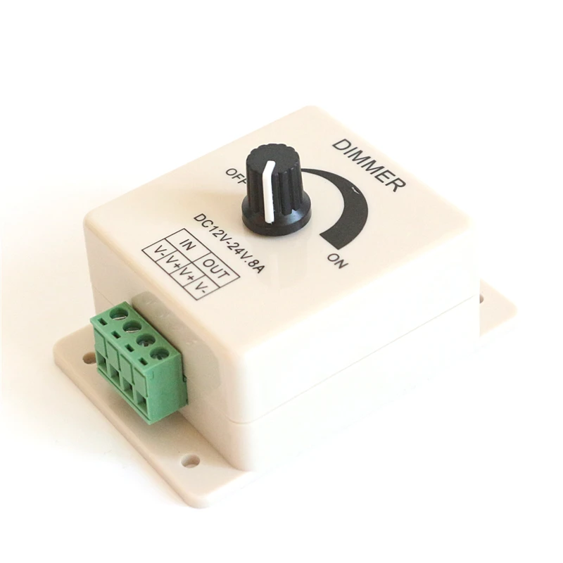 Высокое качество Пластик AC/DC 12-24 V 8A 192 W Макс светодиодный диммер 0- светодиодный с регулируемой яркостью контроллер для Светодиодный светильник/Светодиодные ленты света