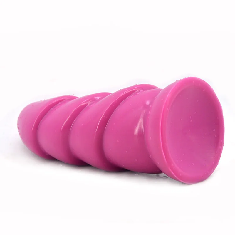 Silicone Smooth Anal Dildo 3D Three-dimensional carving Pink coat Bright sexy Adult Product for female Massage vagina sex orgasm |