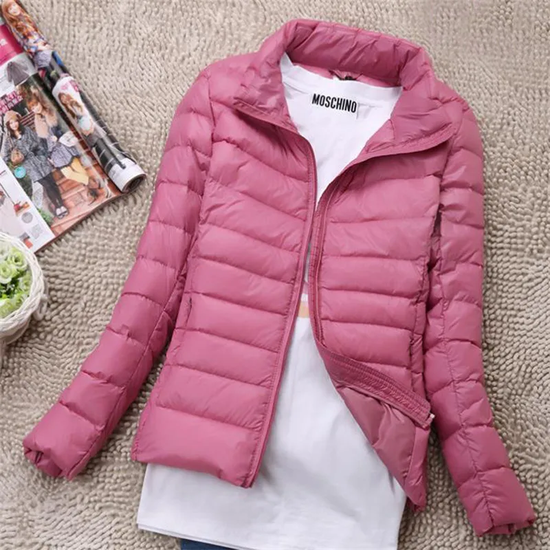 Женский ультра светильник новая осенне зимняя парка на белом утином пуху женское