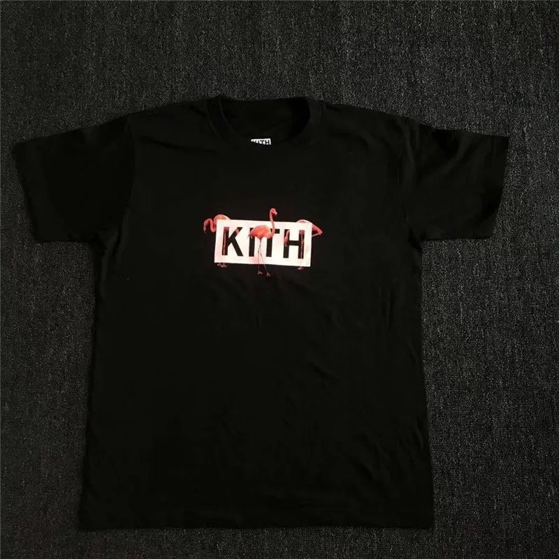 Новинка Kith футболка с изображением фламинго футболки для женщин и мужчин 1:1