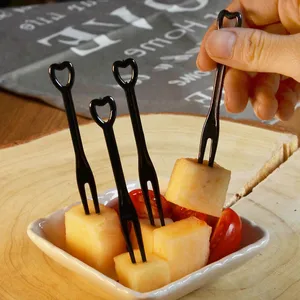 Вилки пластиковые одноразовые черные, 8,9x1,1 см, 30 шт.