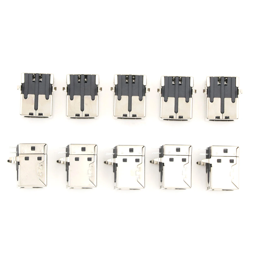 10 шт./компл. USB 2 0 гнездо типа B порт 4 контактный прямоугольный PCB DIP Jack Разъем
