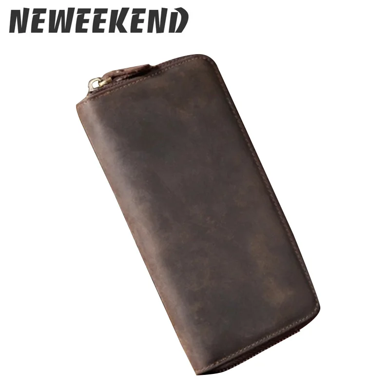 Кошелек NEWEEKEND из натуральной воловьей кожи на молнии длинный клатч для денег и