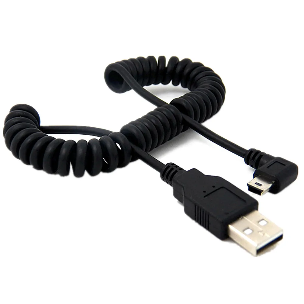 Выдвижной зарядный кабель 40 см до 120 4 фута USB 2 0 штекер к мини 90 градусов угол