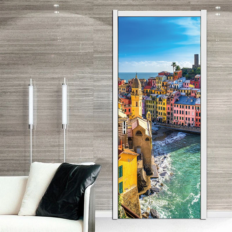 3D настенная наклейка на стену с 2 панелями для морского океана Настенная Наклейка