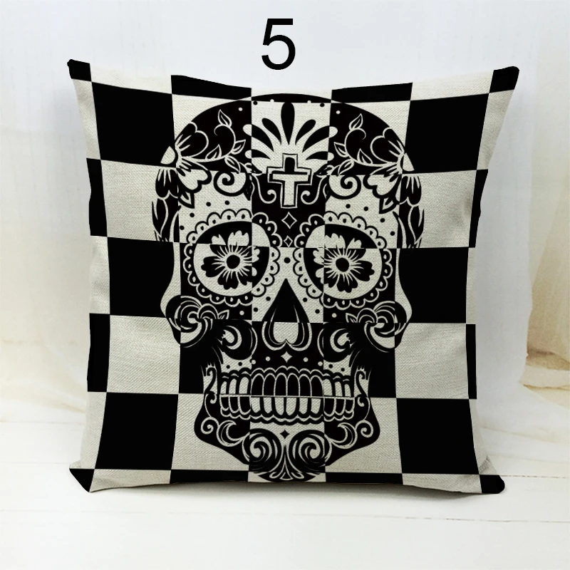Calavera mexicana хлопковые недорогие Чехлы для подушек с 3D принтом черепа декор на