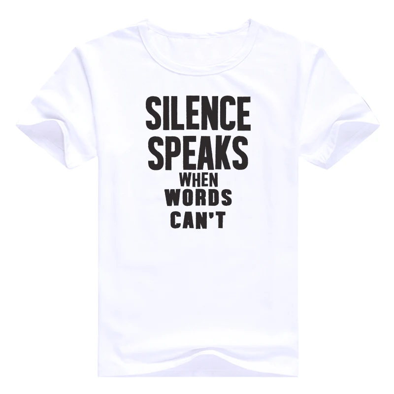 Высокое качество Брендовые мужские футболки беззвучные говорят когда слова не
