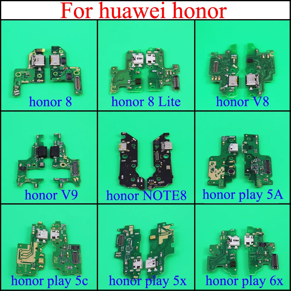 

For Huawei honor 8 8 lite v8 v9 note8 play 5A 5C 5X 6X Microphone Module+USB Charging Port Board Flex Cable Connector Parts