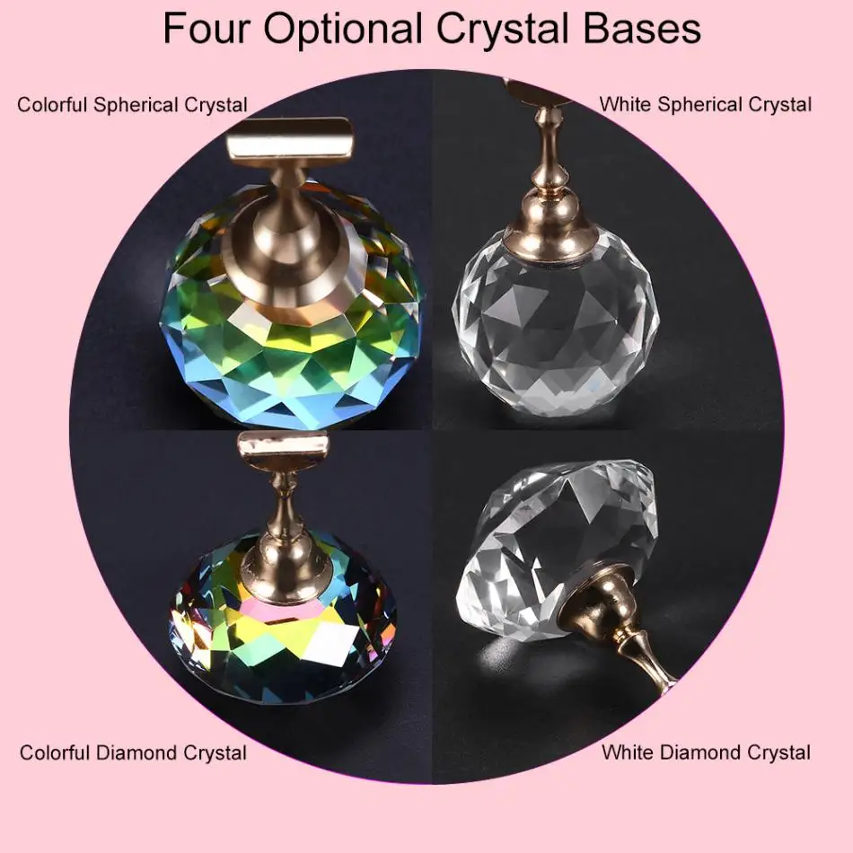 4 Types Magnetic Nail Holder Practice Training Display Stand Acrylic Crystal Holders Alloy False Tip Manicure Tools | Красота и