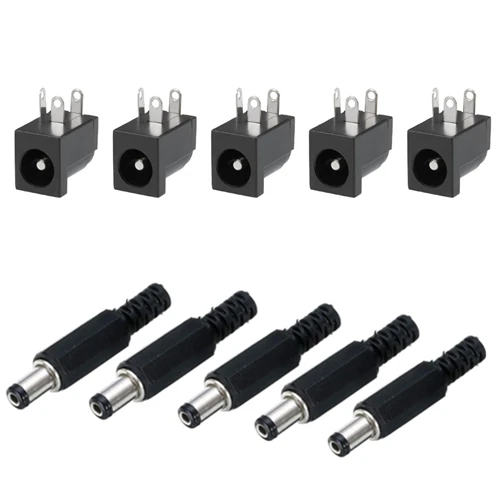 10 шт 12V 3A Пластик мужской Вилки+ муфтовый стыковочный переводник Панель крепление разъем DC Мощность разъем электротехническое оборудование - Цвет: 5.5x2.1mm Kit-C