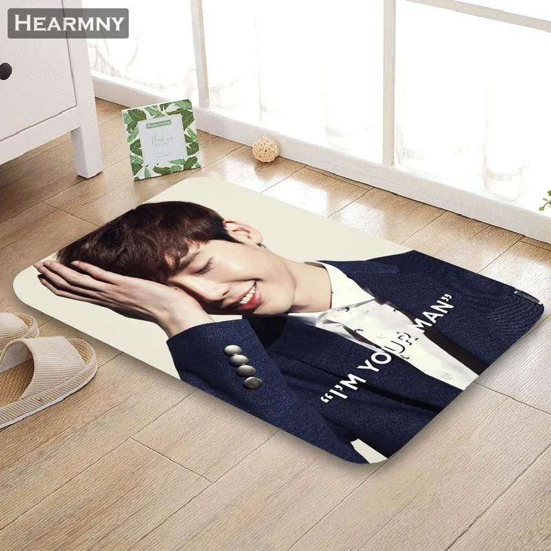 Коврик Custom Lee Jong Suk для пола/ванной/кухни/пляжа из фланели, спонжевой ткани, с 3D-печатью и пышным декором для спальни.