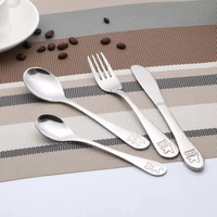 children cutlery set stainless steel kids knives forks food tableware 4pcs cartoon bear dinnerware sets