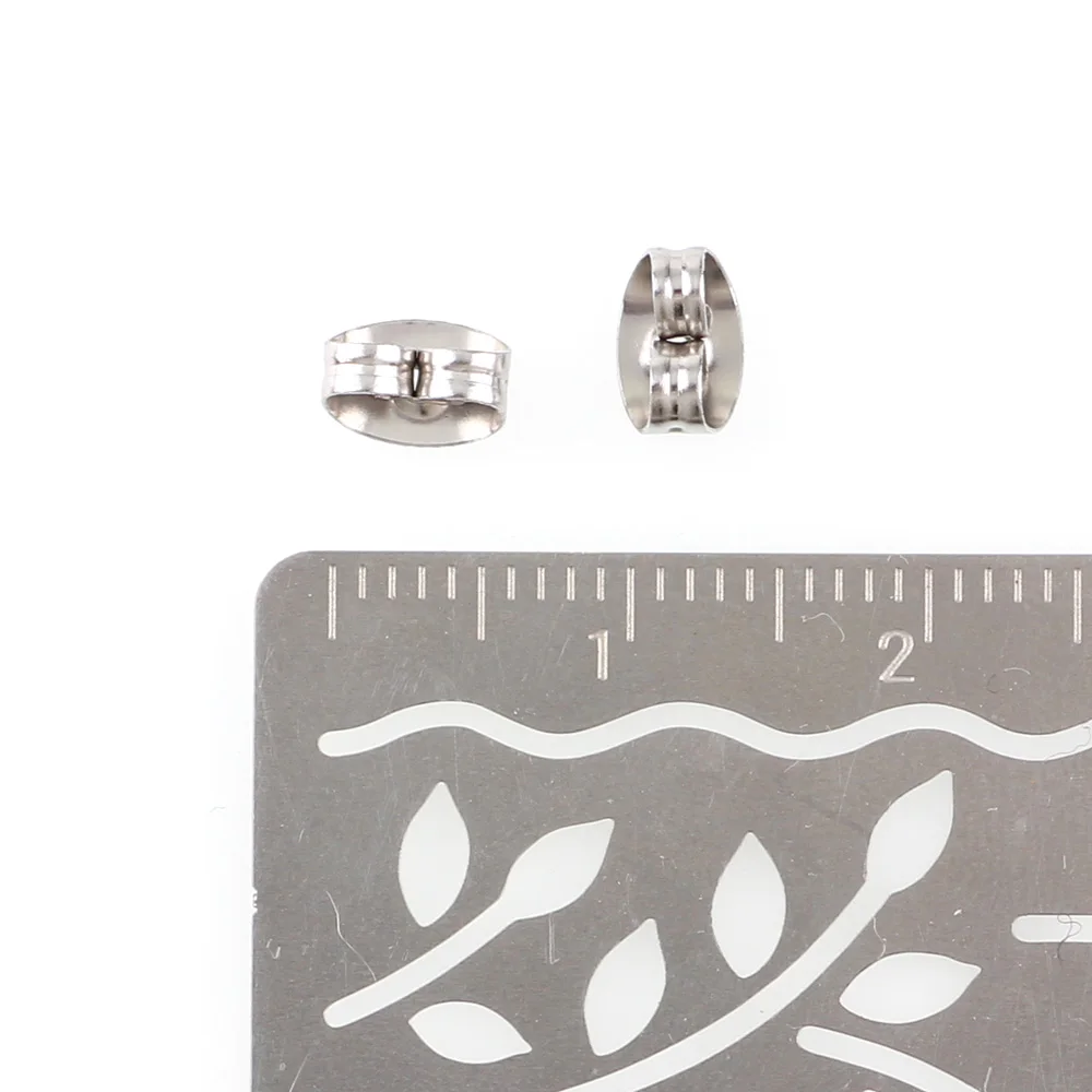 100 шт. серебристые металлические серьги гвоздики 4x6 мм|earring stopper|earring backssilver tone |