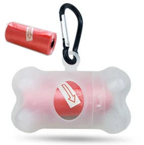 red Aluminum ring Прозрачный в форме косточки; для домашних животных дозатор для собак коробка для очистки мусора мешок для мусора держатель чехол - Цвет: red Aluminum ring