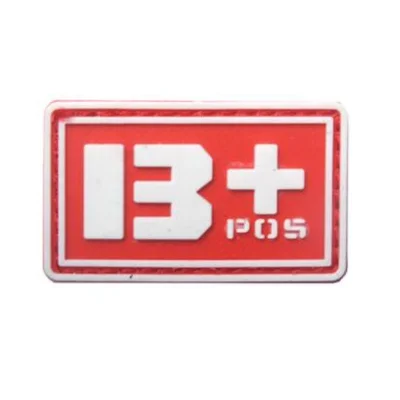 B1 Красные сувениры светящиеся ПВХ Patchs A+ B+ AB+ O+ положительная A-B-AB-O-отрицательная тактика крови патч военный Резиновый значок - Цвет: B1