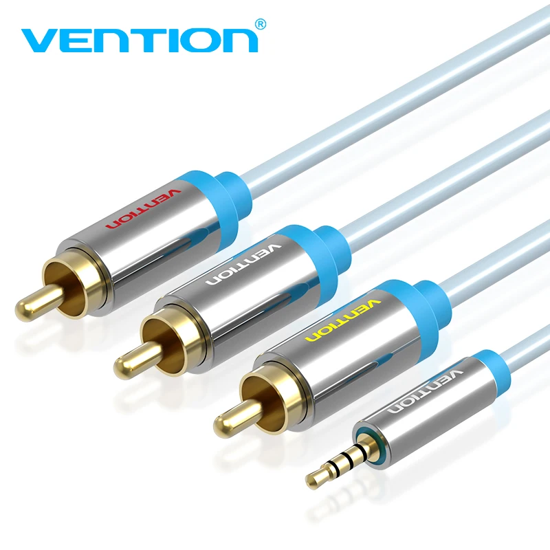 RCA кабель Vention позолоченный 2 5 мм штекер 3 штекер-штекер стерео аудио 1 м/2 м Aux