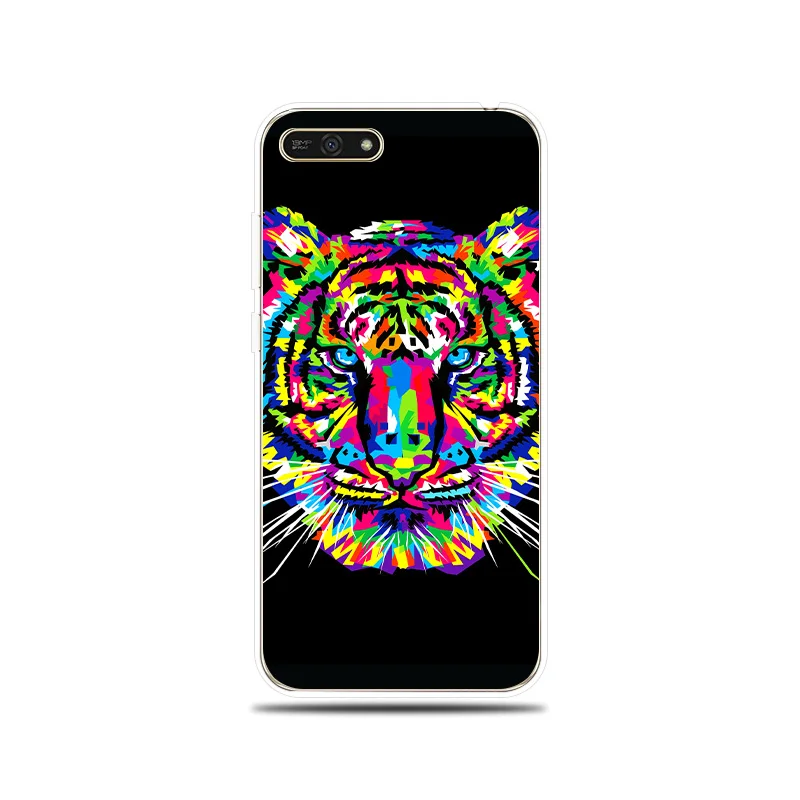 Силиконовый чехол для телефона с тигром львом гепардом Couqe huawei Honor 5A 6X 7X 7A 7C 7S 8 9 Lite