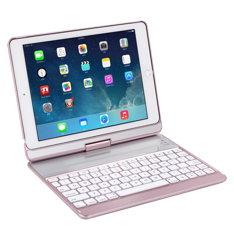 Для iPad 9 7 2017 с поворотом на 360 градусов беспроводной Bluetooth чехол для клавиатуры