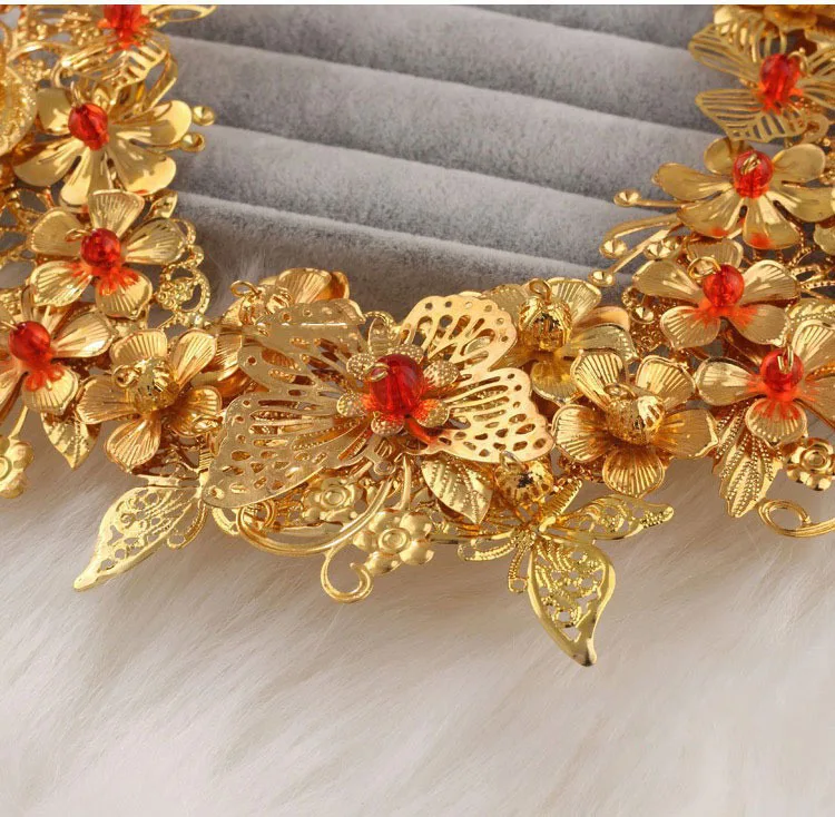 Роскошные китайские винтажные золотые свадебные головные уборы HIMSTORY аксессуары