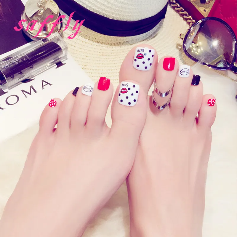 Новые летние сексуальные губы Модные поддельные узоры для ногтей одноцветные