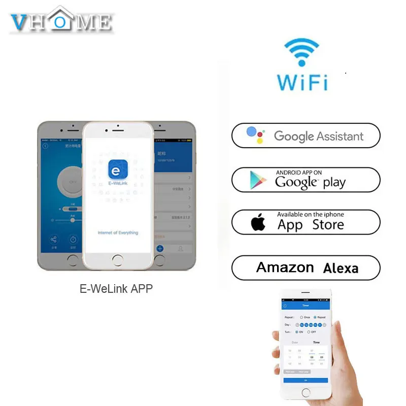 Сенсорный выключатель Vhome Ewelink 2 4G Wifi смарт домашняя сенсорная панель стандарт