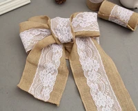 50pcs 15240cm naturally elegant burlap lace chair sashes jute chair bowknot for rustic wedding party event decoration