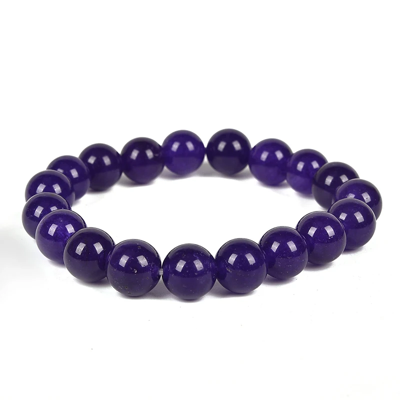 Natural stone bracelet men and women with the same Purple beads 10mm fashion wear jewelry | Украшения и аксессуары