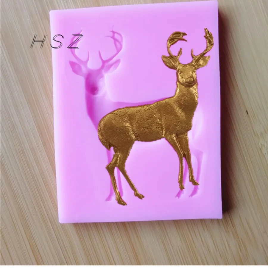 Hsz Sugarcraft олень силиконовые формы Украшающий Торт Шоколад Gumpaste Плесень|silicone