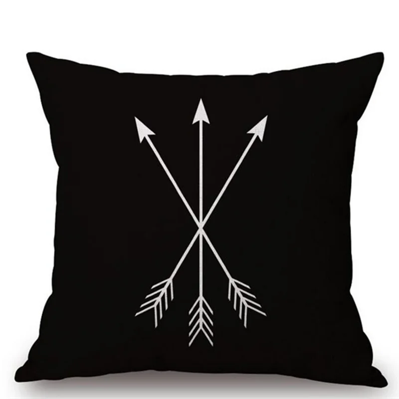 Чехол на подушку с принтом черной стрелы треугольная решетка геометрическое