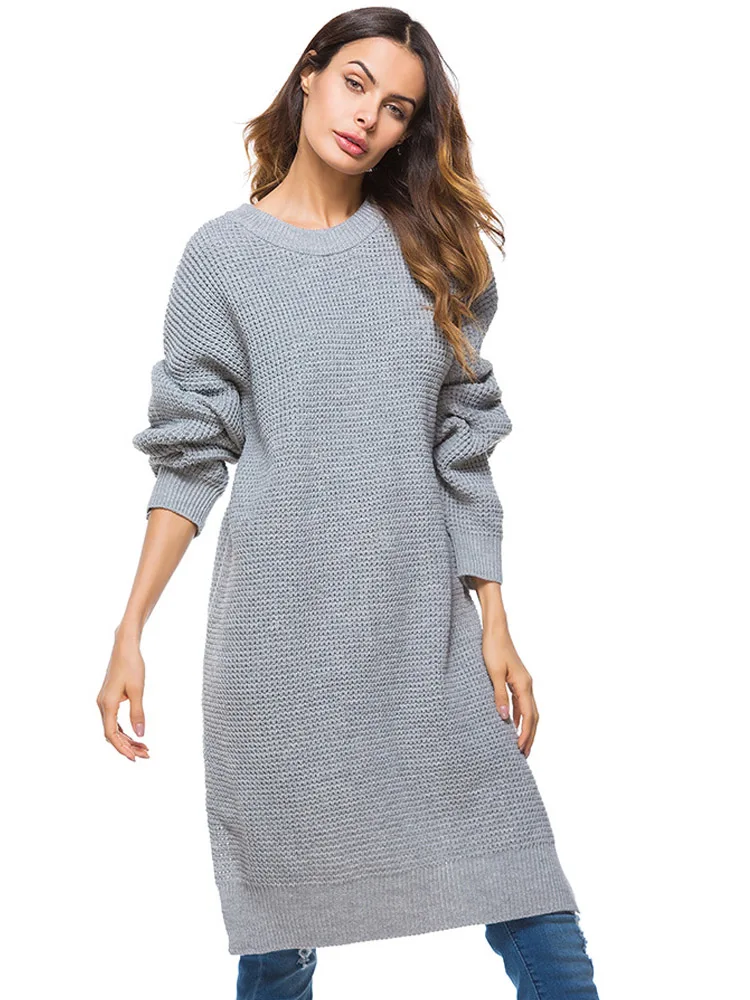 2019 Новая мода длинный свитер новый Для женщин трикотажный пуловер большой