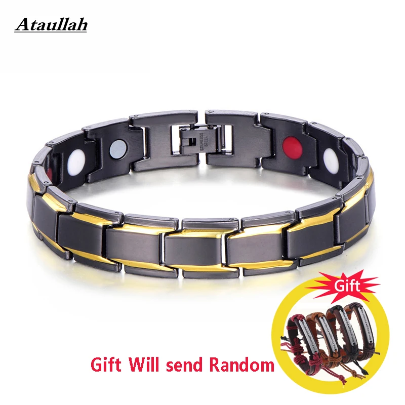 

Healthy Magnetic Bracelet for Women Power Therapy Magnets Magnetite Bracelets Bangles Men Health Care Jewelry Stainless WNW137