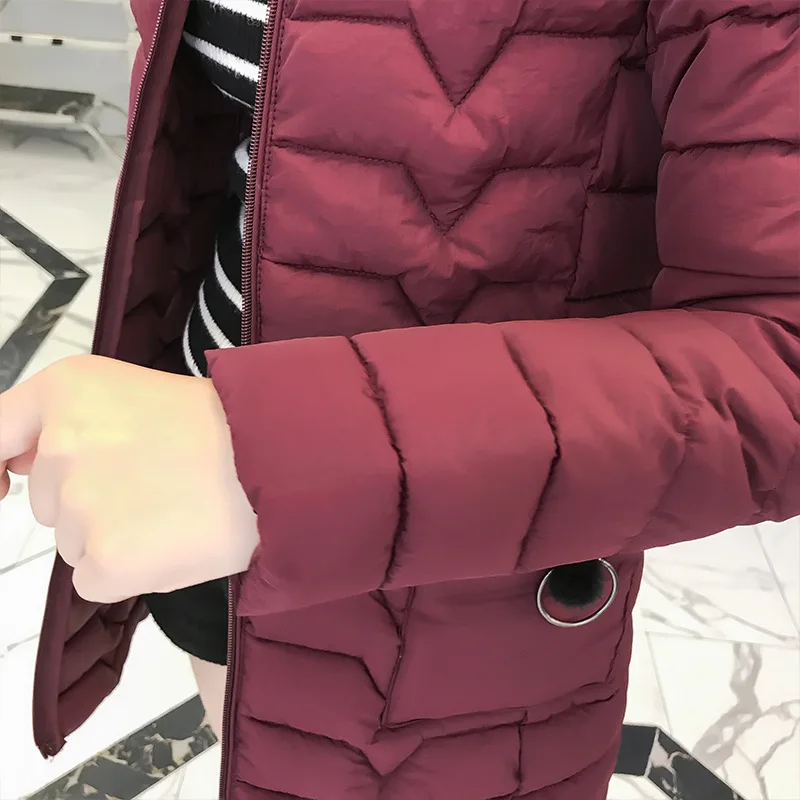 

Plus Size 6XL Warm Winter Jacket Women Down Parkas Long Female Causal Slim Jacket Coat Hooded Zipper Thick Coat Outwear