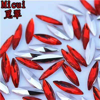 Red Micui 200 шт 4*15 мм акриловые стразы с конским глазом для одежды, сумок, декоративных изделий ZZ285 - Цвет: Red