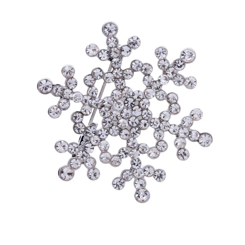 Peerfull new Korean christmas snowflake Silver Brooch Pin dual ladies dress fashion design clothing sweater chain for women | Украшения и