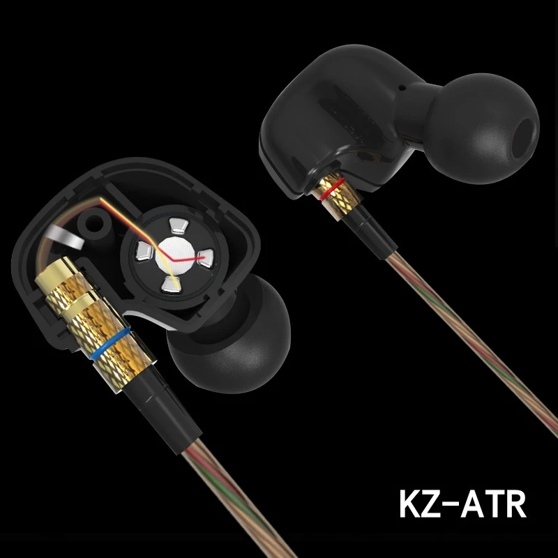 KZ ATR наушники бас Спорт гарнитура Mobile Music наушник HiFi с микрофоном гарнитуры для