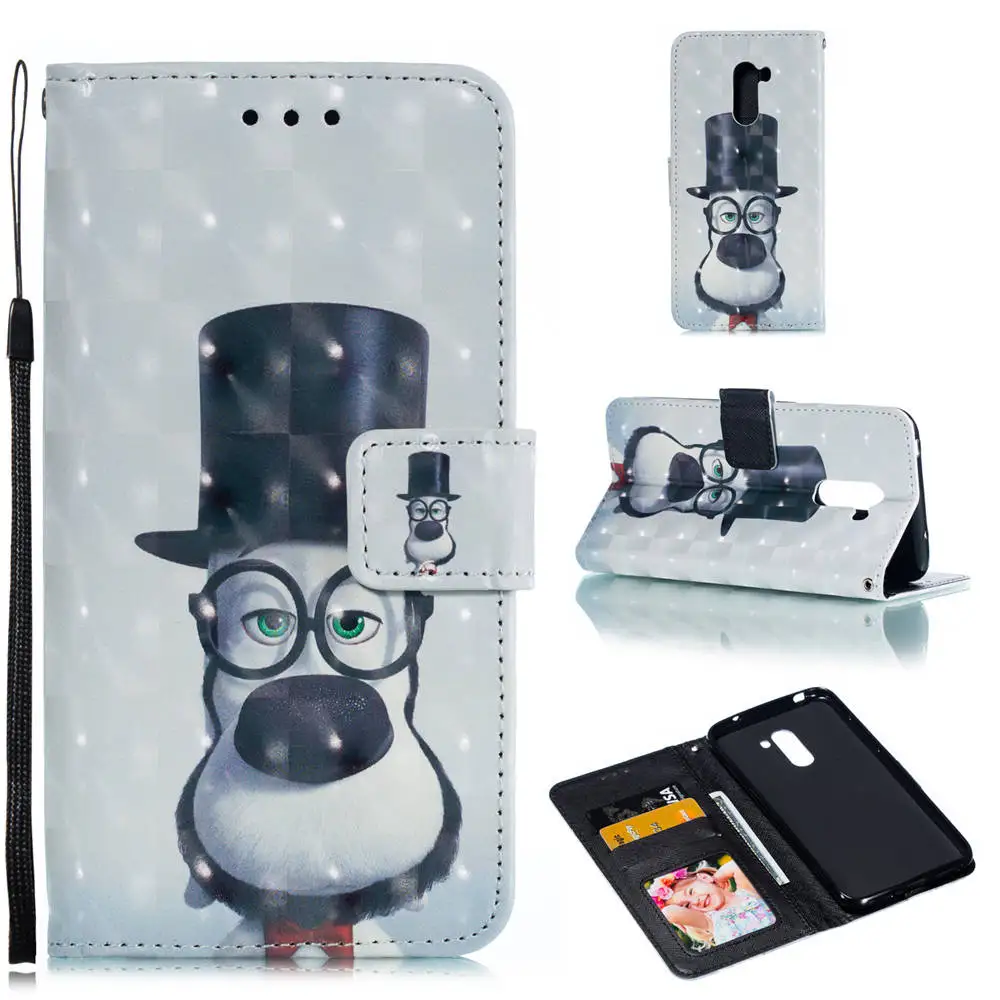 Чехол для телефона с 3D рисунком для Xiao mi Pocophone F1, откидная Обложка для бумажника, Кожаная Обложка для Xiaomi mi A2 mi x 2S Max, 3 отделения для карт