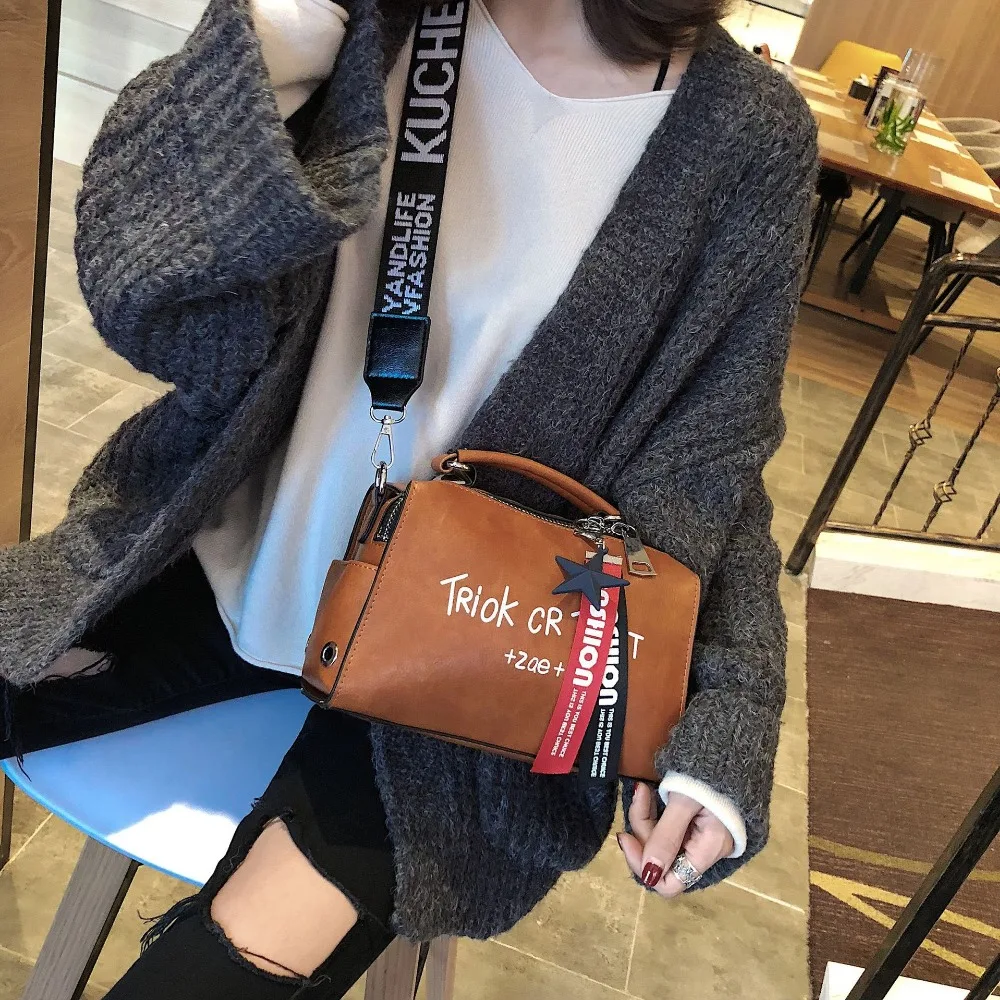 High Quality Women's Soft PU Leather Crossbody Handbags Big Size Boston Luxury Messenger Shoulder Bag Large Capacity Travel Bag