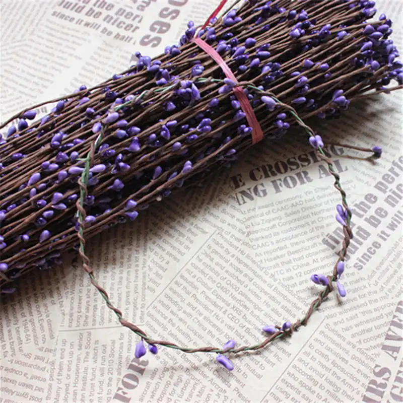 10unids бумажная обертка линия искусственные сушеные цветочные почки с мини грушами