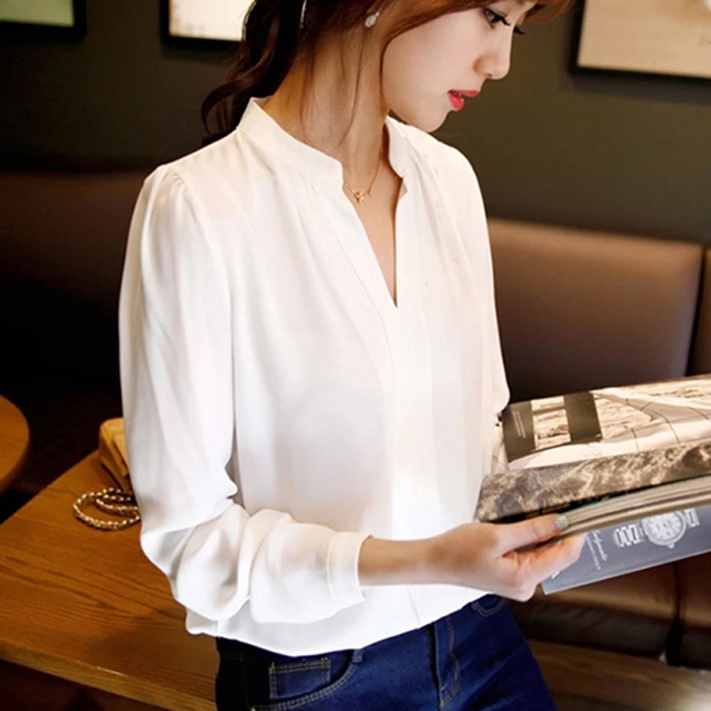 Русская модная леди Белая шифоновая блузка женские летние рубашки элегантные