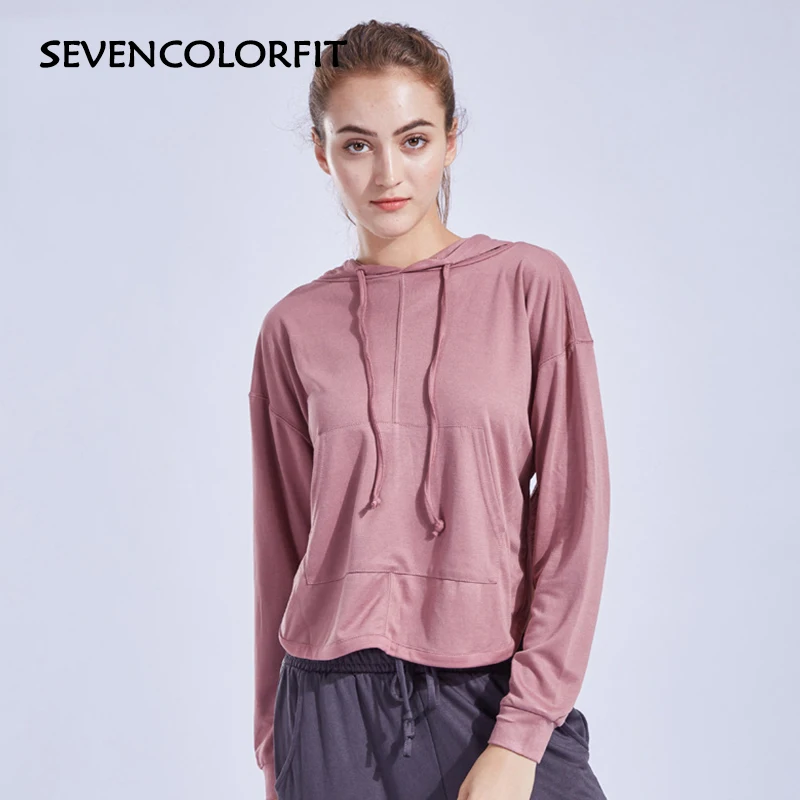 Pink Sevencolorfit Топ для занятий йогой с открытой спиной с длинным рукавом сексуальные Для женщин Спортивная одежда для бега рубашка для женские для фитнеса тренажерный зал спортивные топы - Цвет: Pink