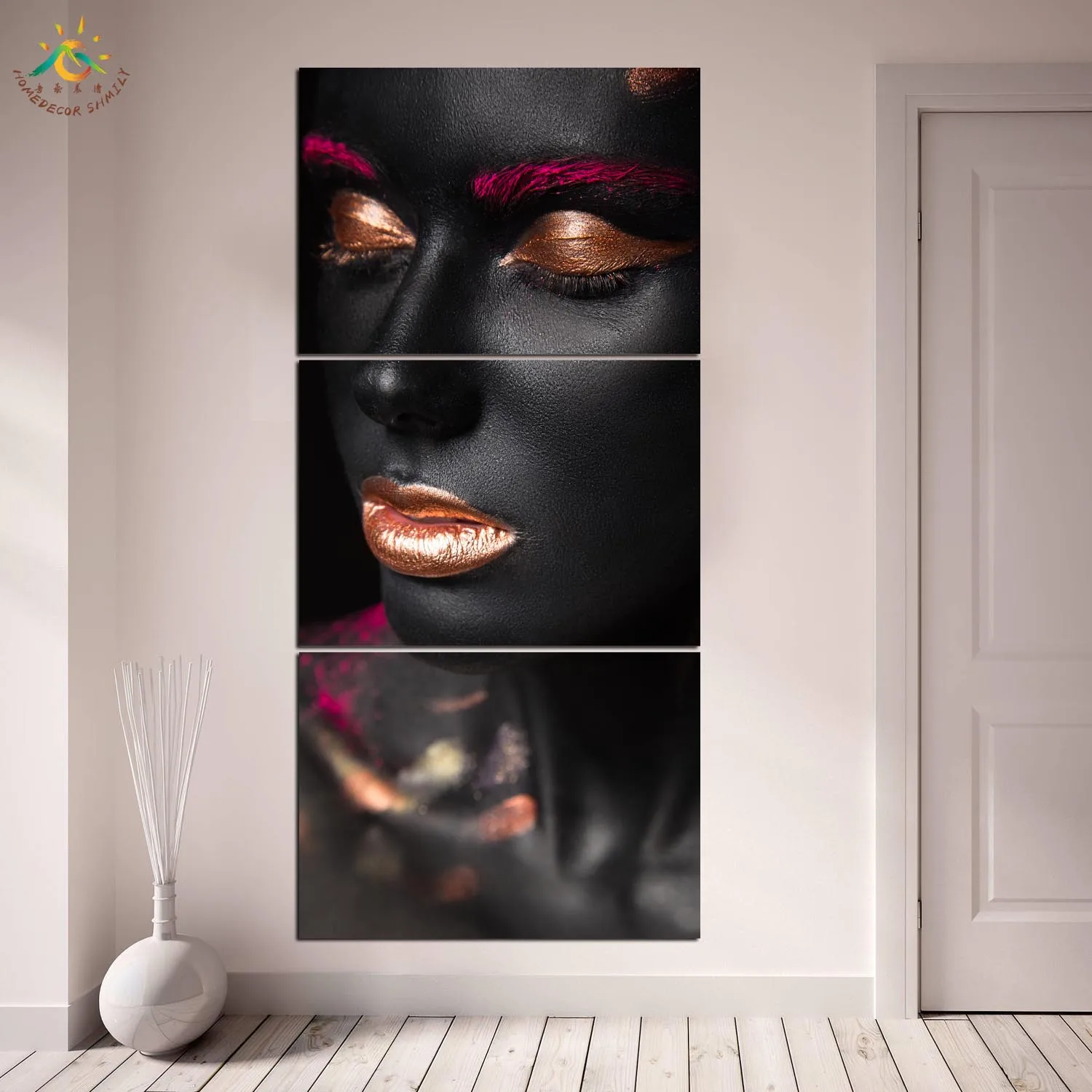 Красные Краски черная девушка искусство на стену HD Художественная печать холсте