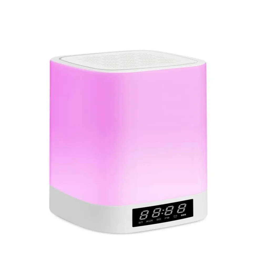 Новая красочная зарядка Bluetooth аудио карты с будильником bluetooth-динамик Атмосфера
