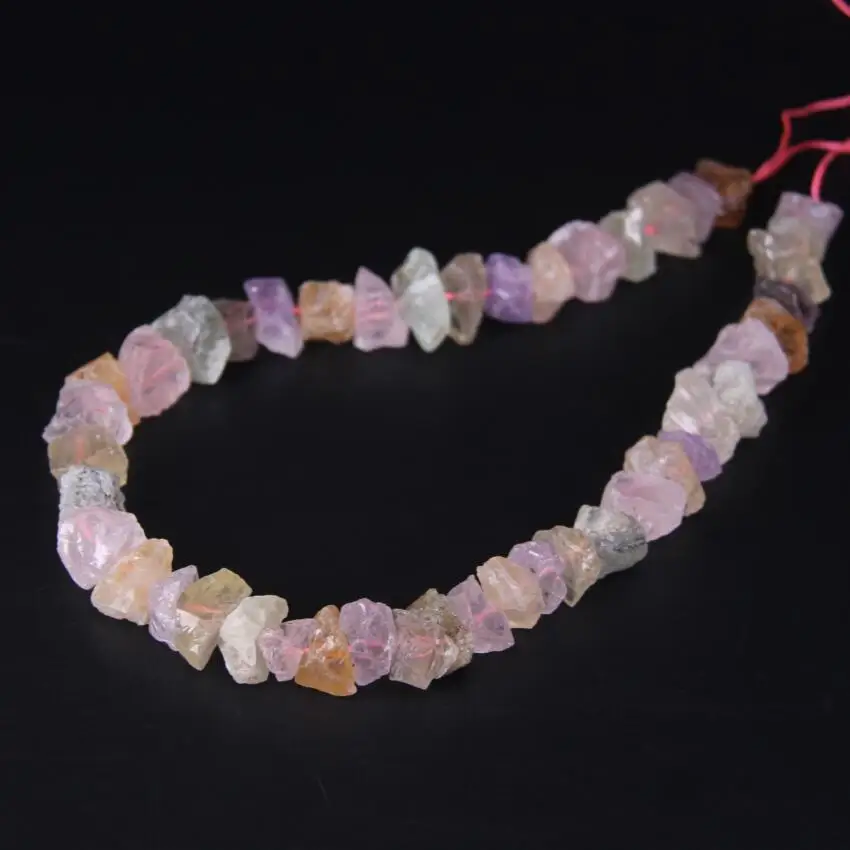 

15.5"/strand Mix Raw Crystal Stone Rough Nugget Chips Loose Beads,Amethysts Citrines Rose Quartzs Gravel Pendants Jewelry Making