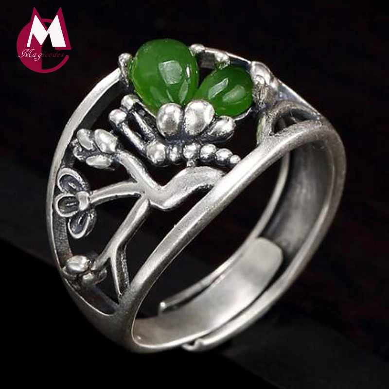 Регулируемые кольца в виде бабочки с лотосом из 2019 серебра 100% пробы|Кольца| |