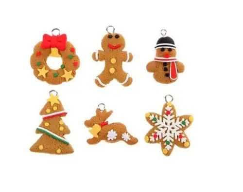 6 шт. Мягкая Керамика Снежинка человек и дом т. Д. Пряничный Декор рождественской