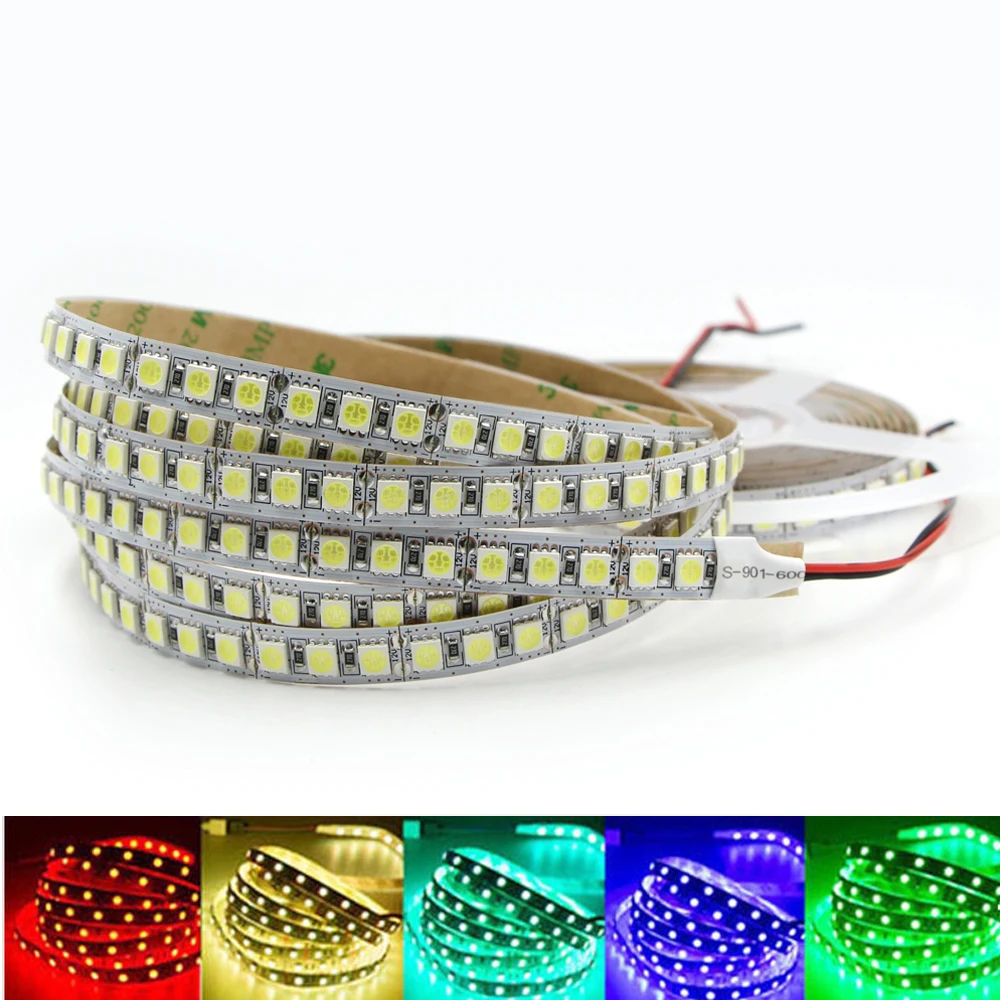 1 м 5 Светодиодная лента rgb 5050 SMD 60 светодиодов/м 120 водонепроницаемая гибкая