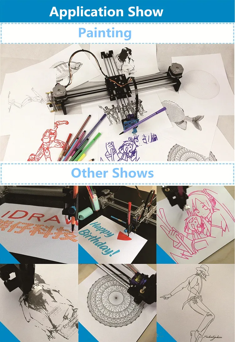 Assembled Metal Version drawbot Idraw masters lettering robot XY-plotter drawing kit Writing Size210X291MM | Инструменты